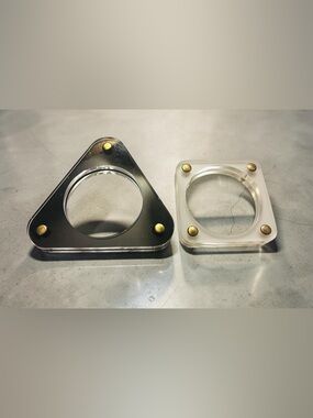 Set of Two Acrylic Triangle and Square Bangles - Black & Clear